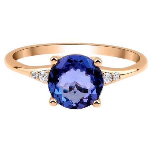 1.71ct Tanzanite And Diamond Engagement Ring For Sale