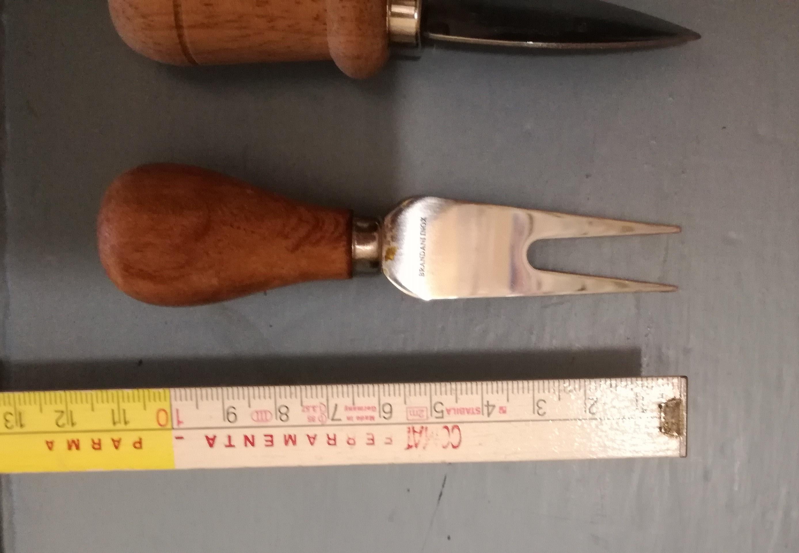 Stainless Steel coltellini da Parmigiano Reggiano, con marchio originale. anni 90 For Sale