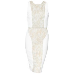 Colton Dane Ivory & Beige Sleeveless Dress W/ Cut Out Back