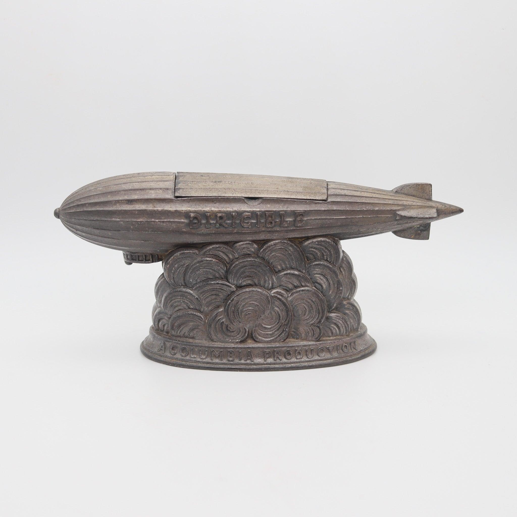Art Deco COLUMBIA 1931 Antique Dirigible Zeppelin Movie Figural Desk Cigarette Holder For Sale