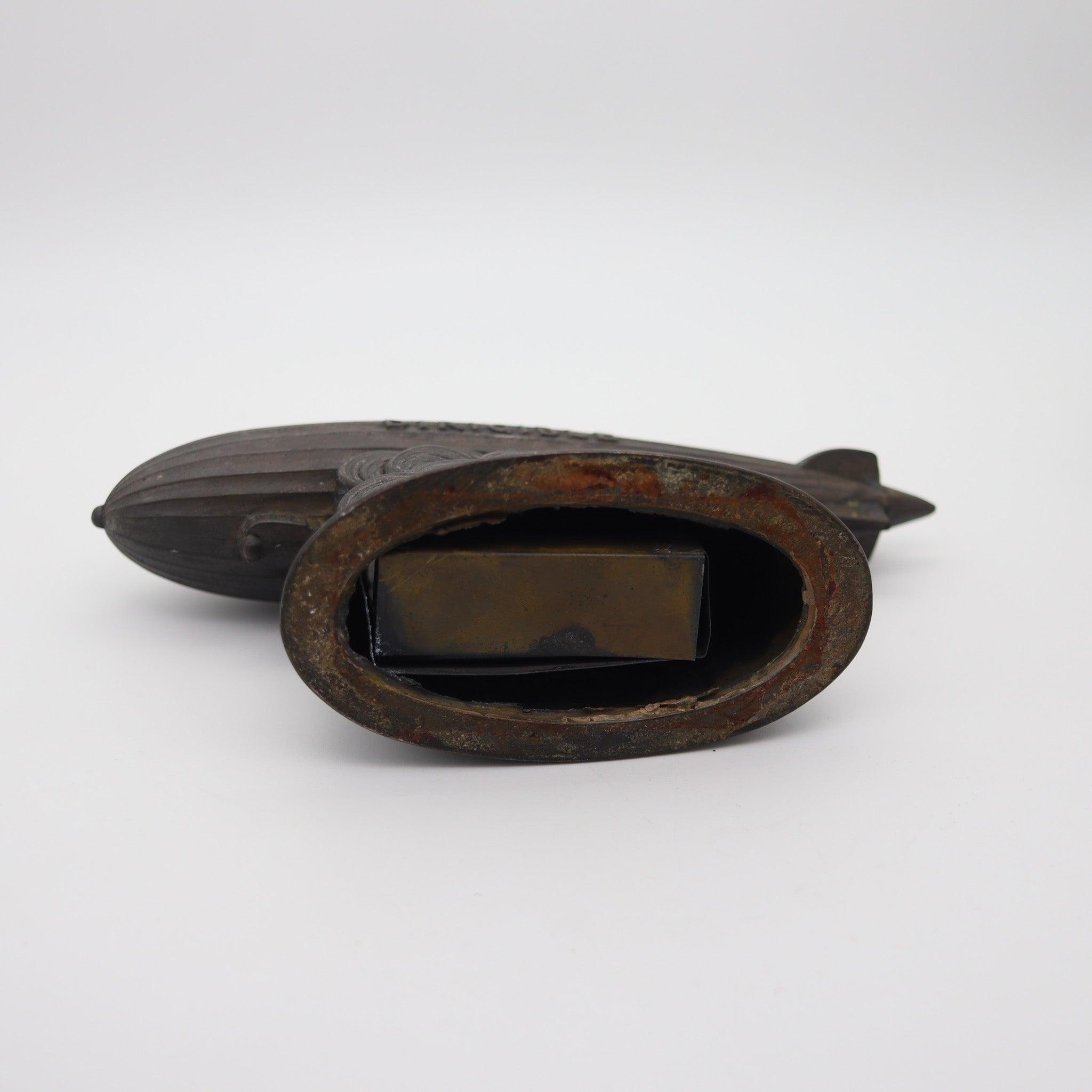 American COLUMBIA 1931 Antique Dirigible Zeppelin Movie Figural Desk Cigarette Holder For Sale
