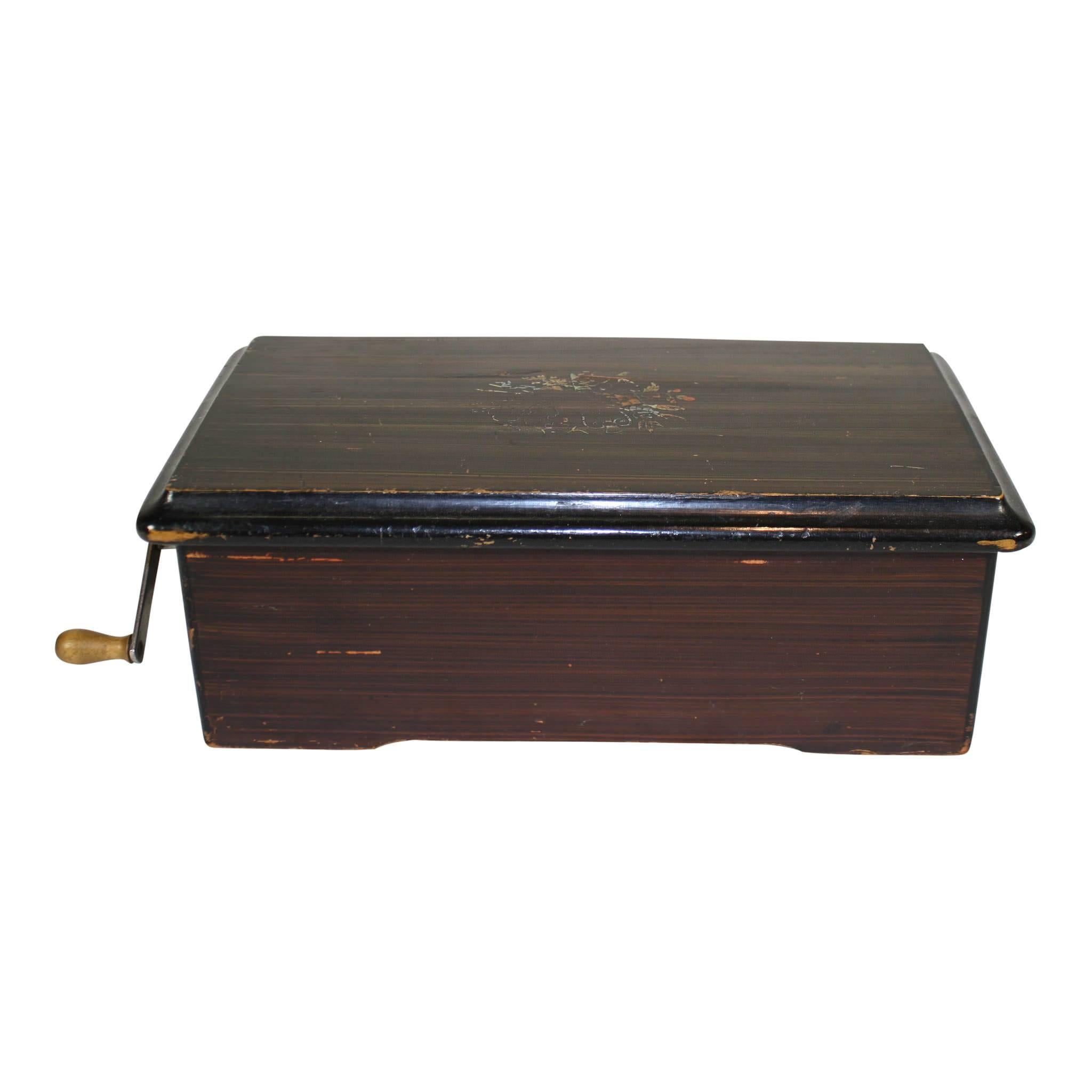 Brass Columbia Six Airs Swiss Cylinder Music Box, circa 1894