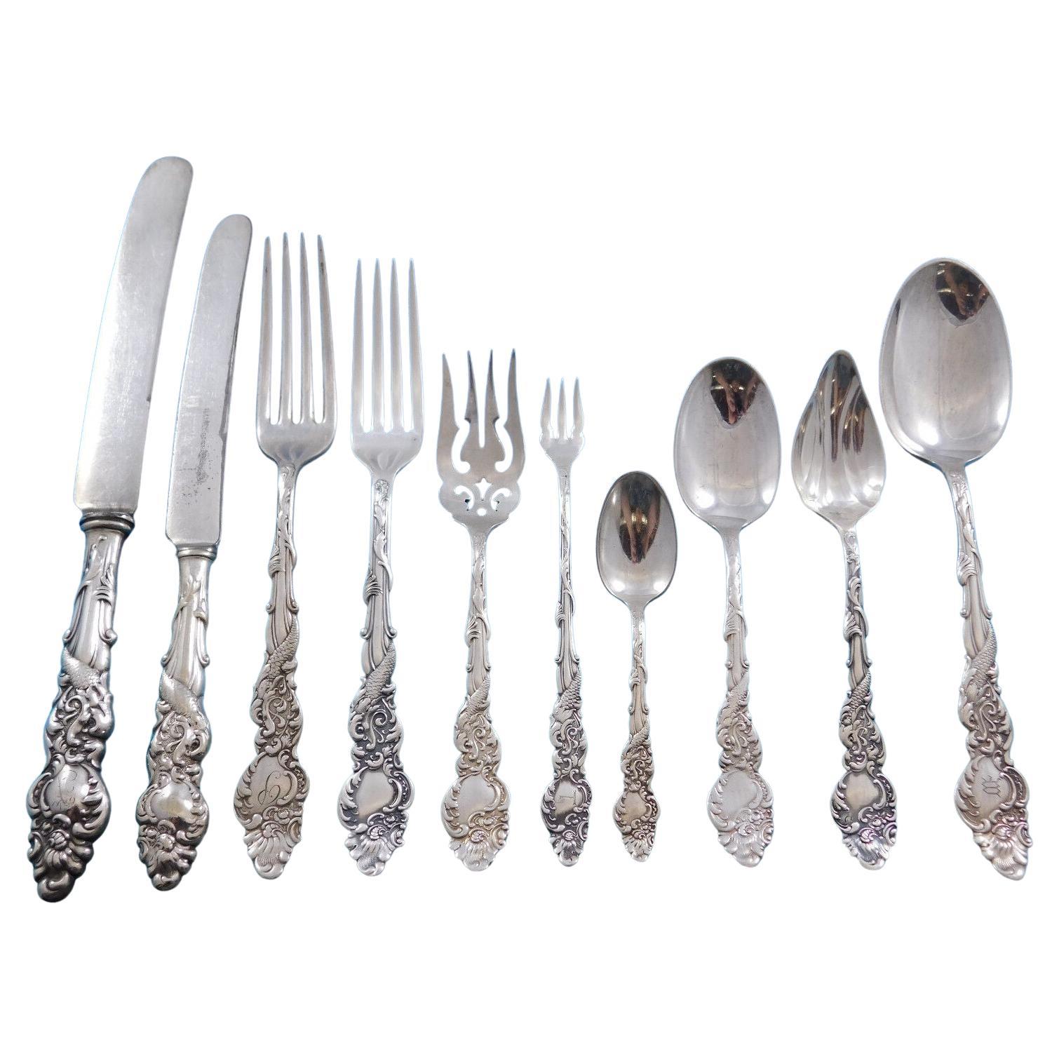 Columbia by 1847 Rogers Silverplate Flatware Set for 12 Service 128 Pcs
