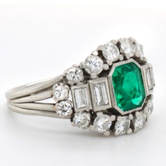 Columbia Emerald and Diamond Platinum Ring