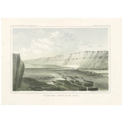 Columbia River Junction with Des Chutes – A Majestic River Landscape, 1856