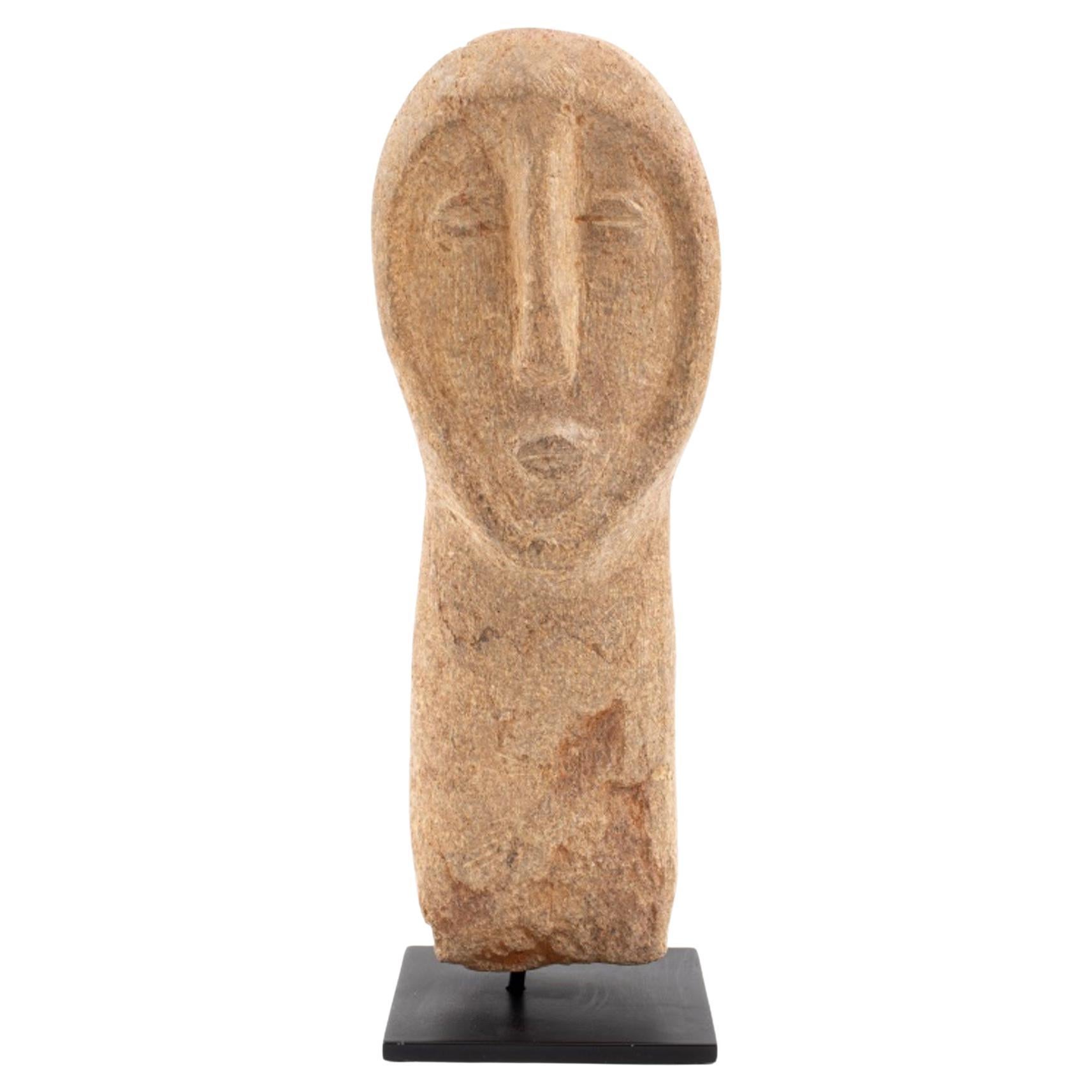 Columbia River Style Stone Carving of Human Face For Sale