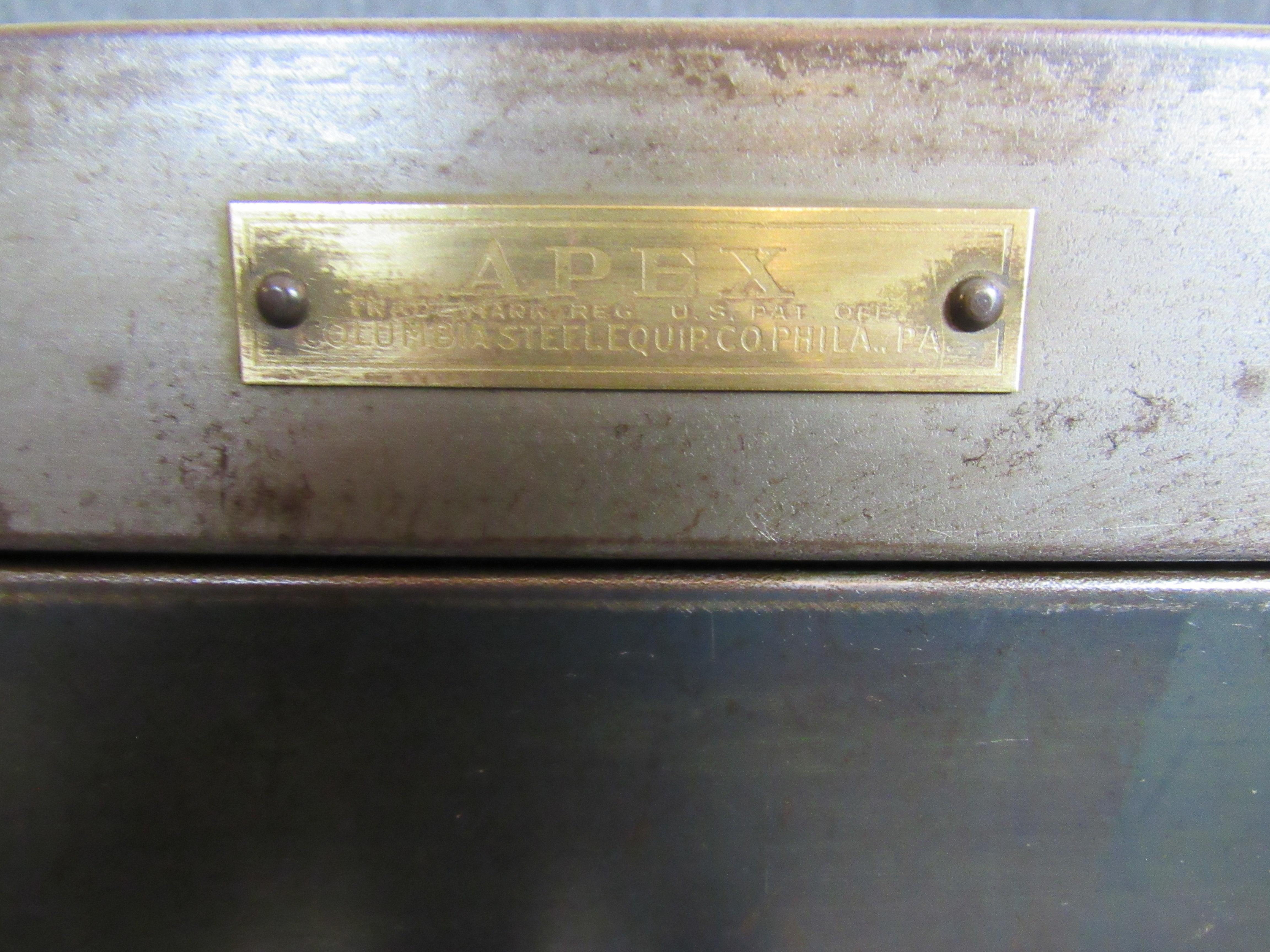 Columbia Steel Co. Industrial Metal Filing Cabinet 4