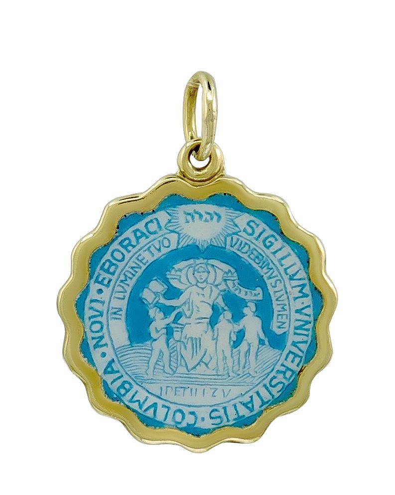 Columbia University Enamel & Gold Charm Pendant In Excellent Condition In New York, NY