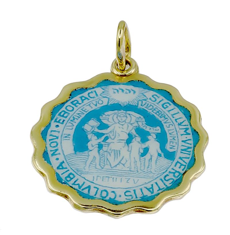 Women's or Men's Columbia University Enamel & Gold Charm Pendant