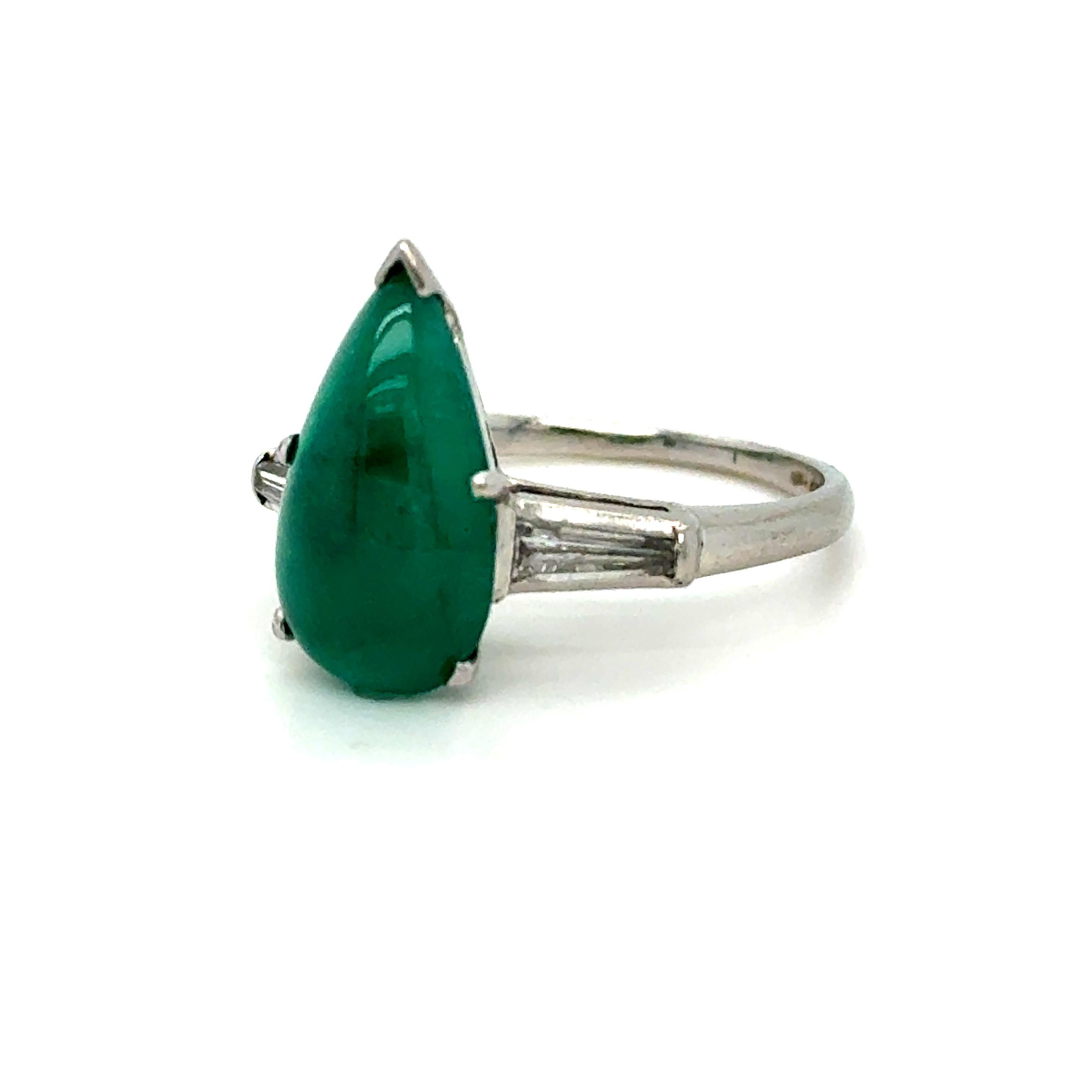 Columbianischer Smaragd Platin Diamant Vintage-Hochzeitsring mit GIA-zertifiziertem Smaragd. (Art déco) im Angebot