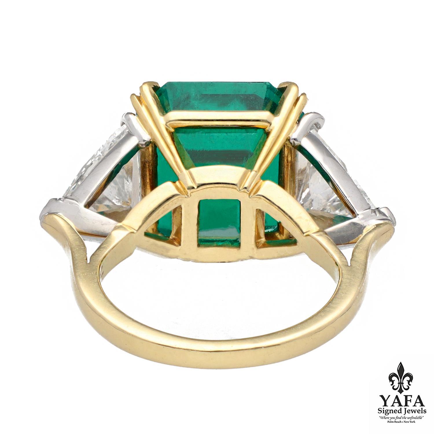 Emerald Cut Columbian Emerald Ring For Sale