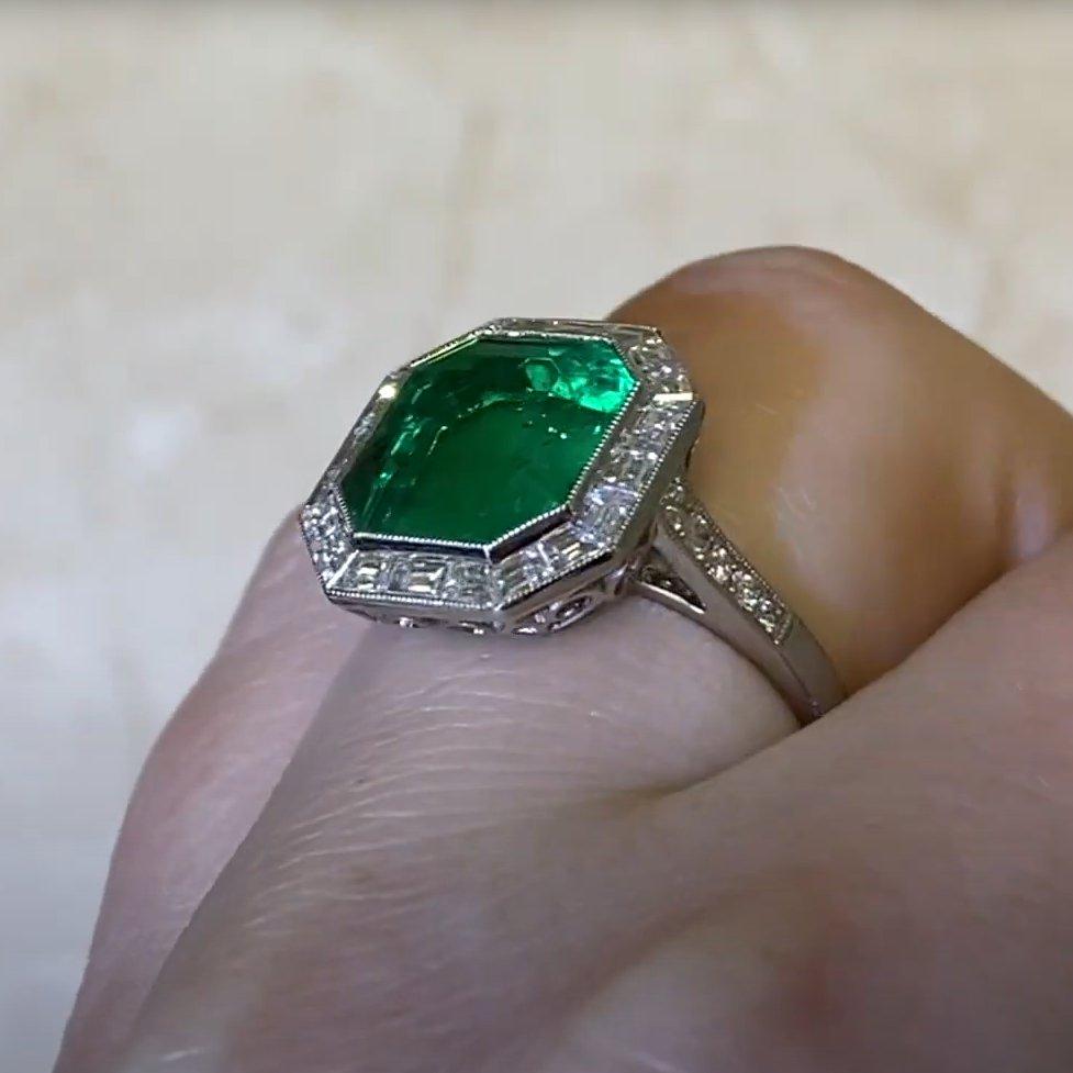Emerald Cut Columbian Emerald Ring (GIA Approx. 4.50-Carats), Platinum