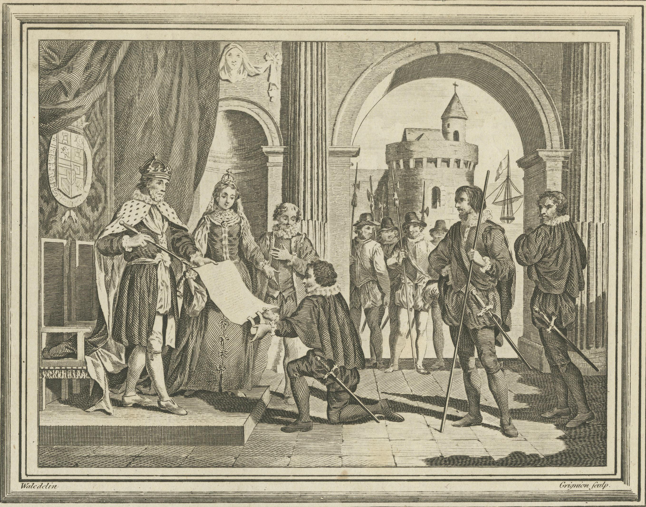 Columbus Presenting Discovery of America to Ferdinand & Isabella, 1787