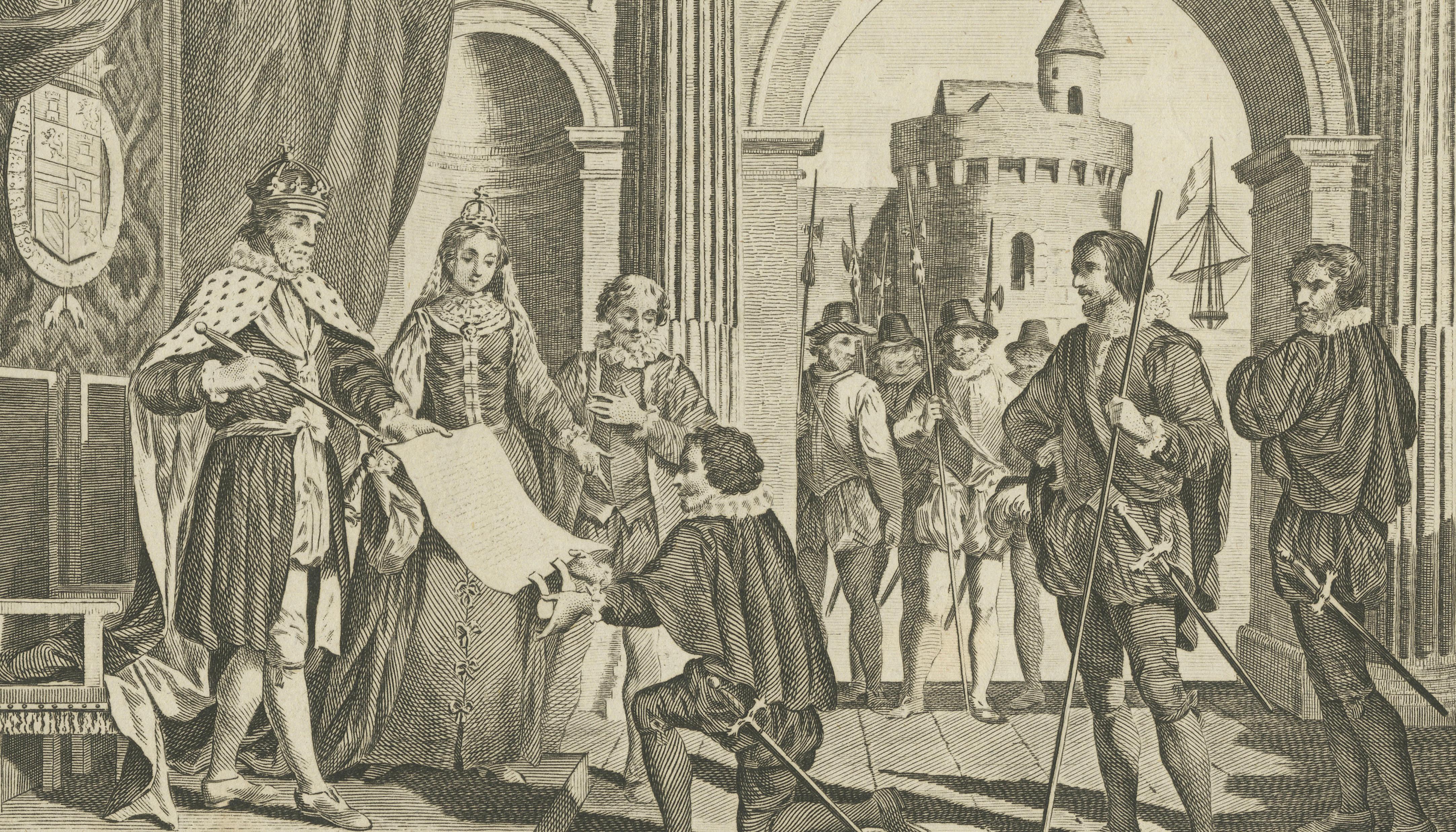 Columbus Presenting Discovery of America to Ferdinand & Isabella, 1787