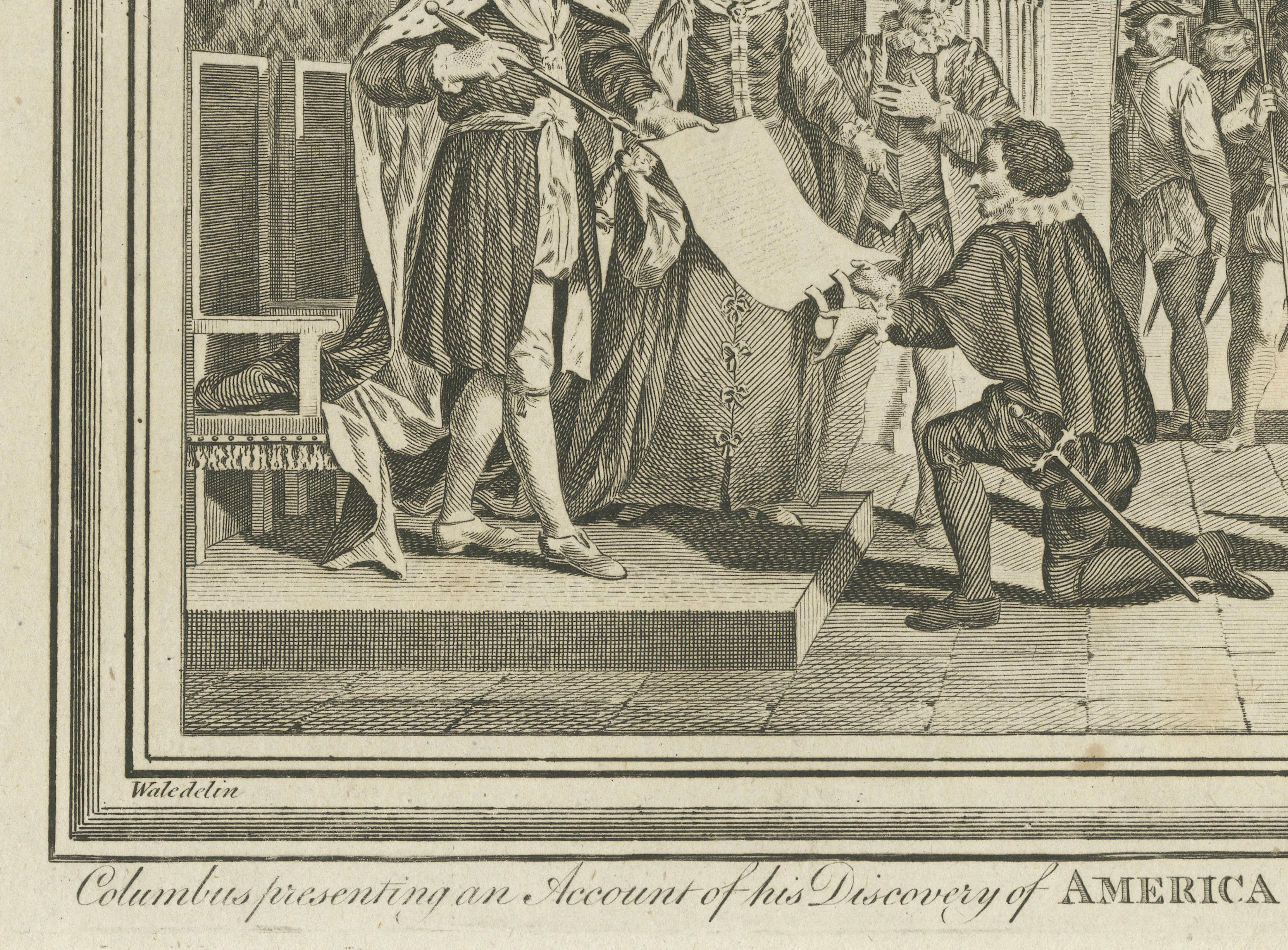 Columbus Presenting Discovery of America to Ferdinand & Isabella, 1787