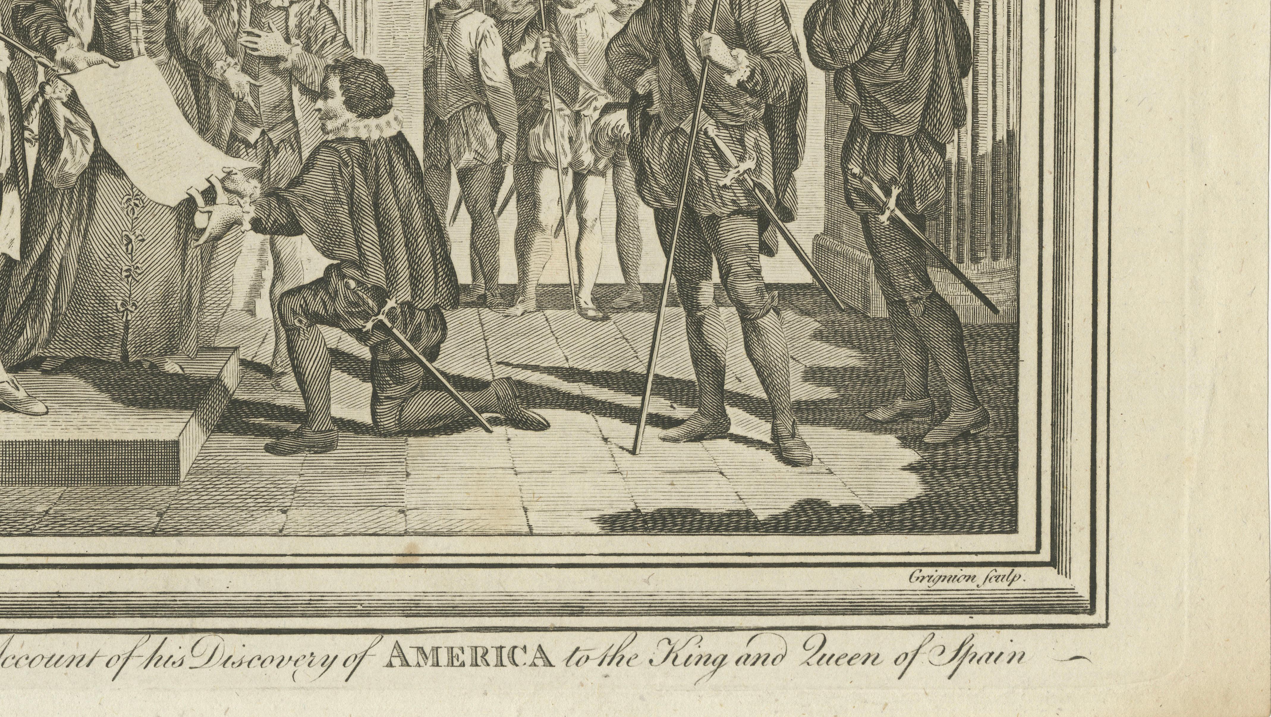 Columbus Presenting Discovery of America to Ferdinand & Isabella, 1787