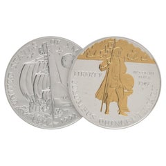 Columbus Quincentenary 1992 Gold Highlighted Silver Dollar US Commemorative Coin
