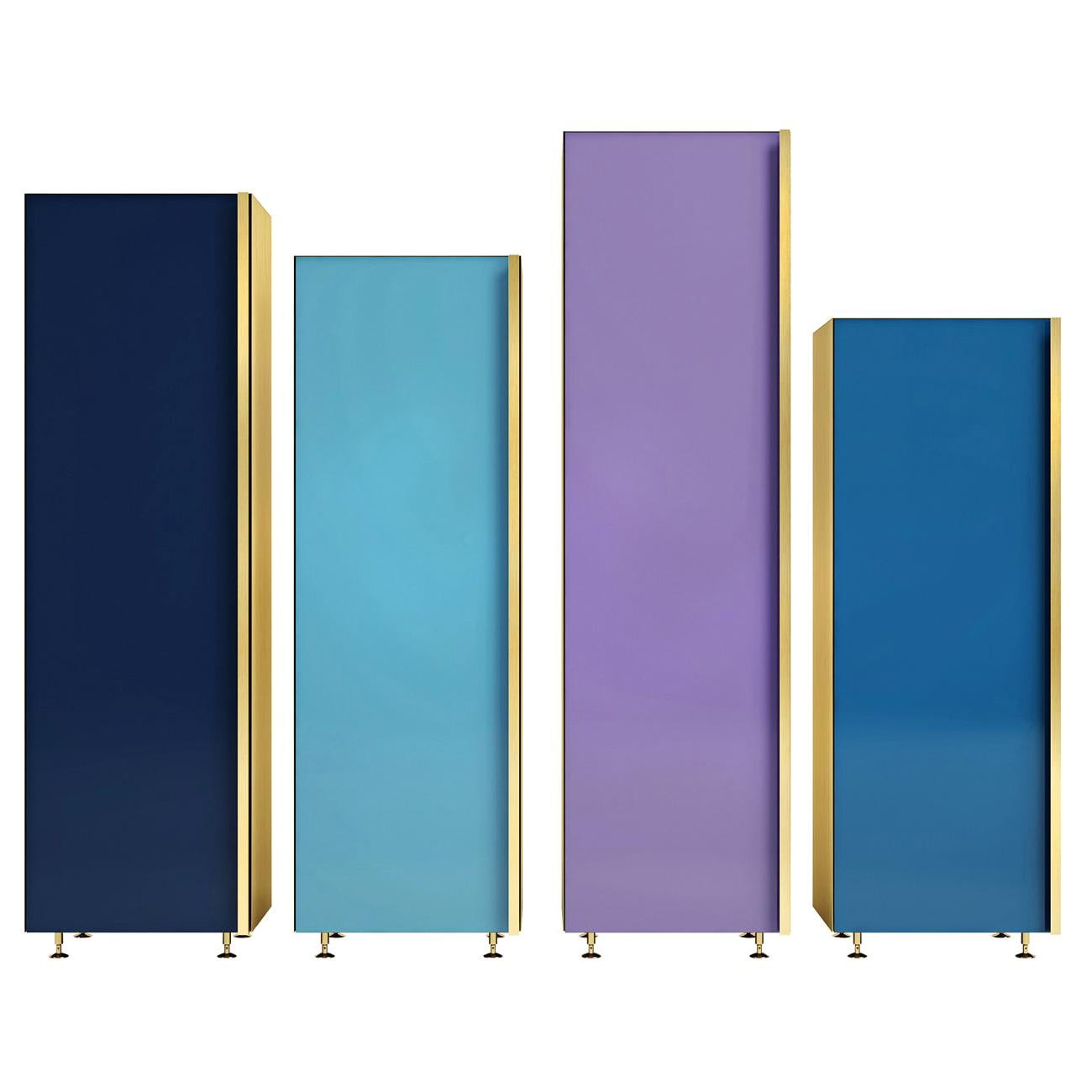 Column 01 Set of 4 Blue Cupboards