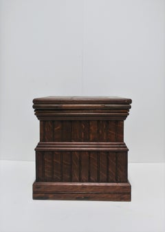 Column Architecture Square Wood Pedestal or Table, circa 19th Century