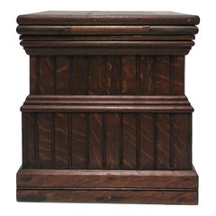 Column Architecture Square Wood Pedestal or Table, circa 19th Century