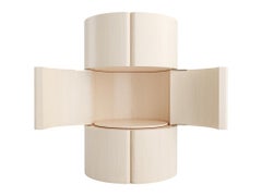 Contemporary Curvy Column Bar / Cabinet Maple Wood by Black Table Studio