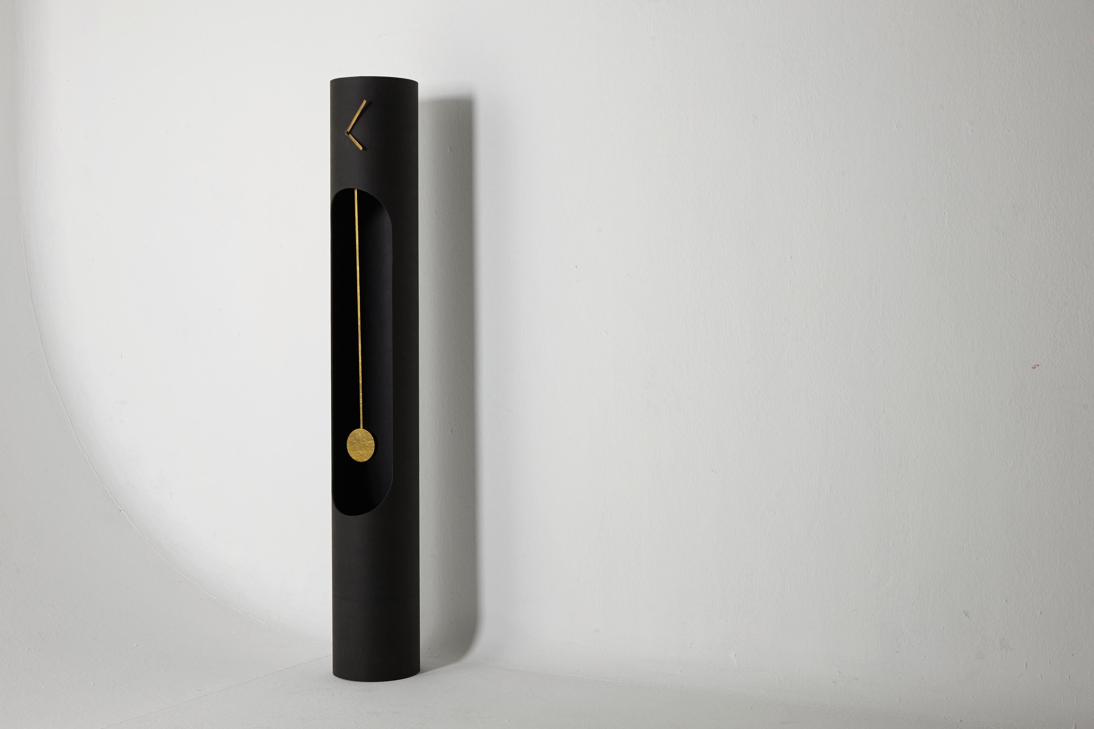 Column clock
W255 D255 H1750 mm

Standing tall and confident, our column clock elegantly refines the passing of time.
With its clean lines and gently swaying pendulum, it reassures even the most
anxious observer, that time will go on.