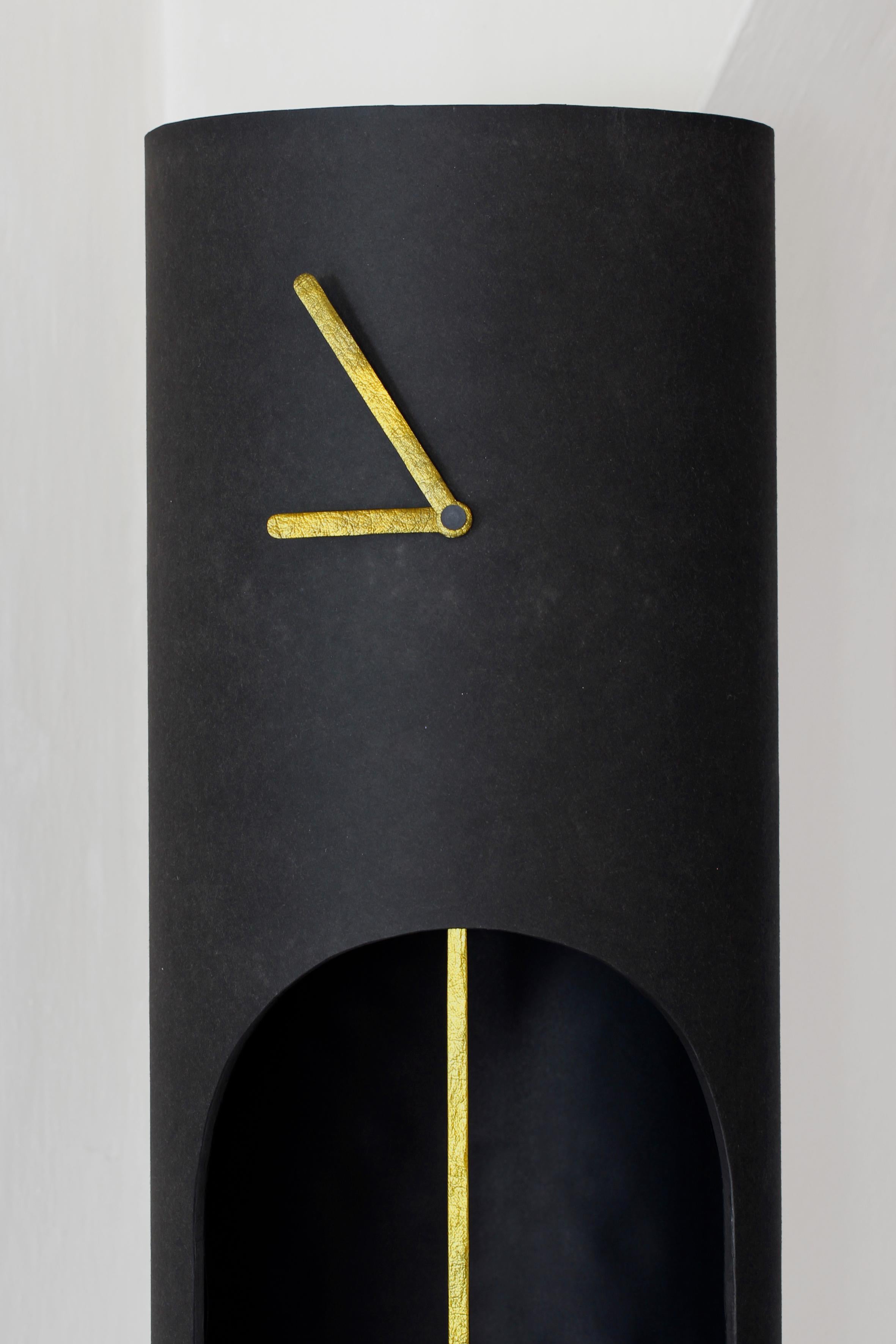 Austrian Column Clock by Papier Langackerhäusl For Sale