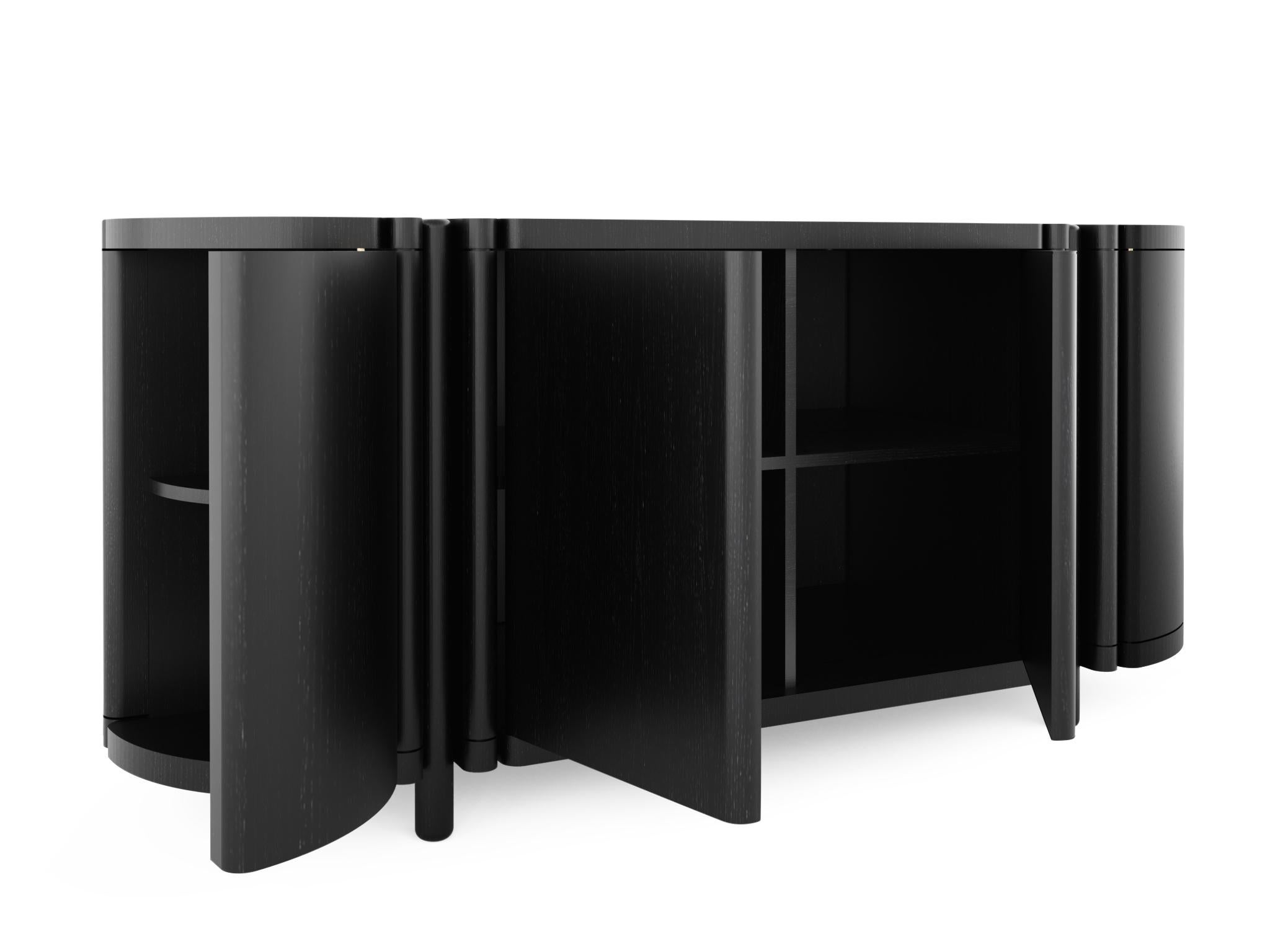 Column Console by Black Table Studio, Black, REP by Tuleste Factory In New Condition For Sale In New York, NY