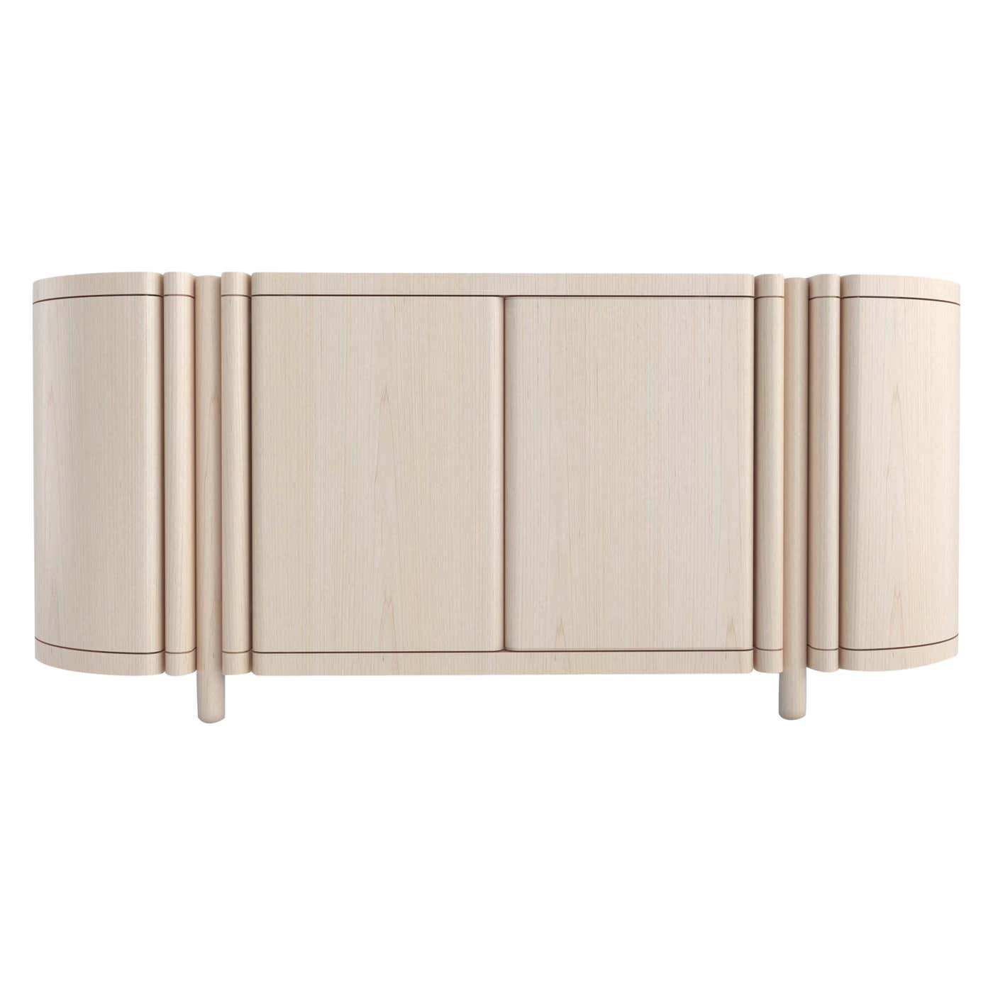 Contemporary Curvy Column Console Table in Maple Wood by Black Table ...