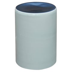 Column Contemporary Stool in Porcelain and Corten Steel 