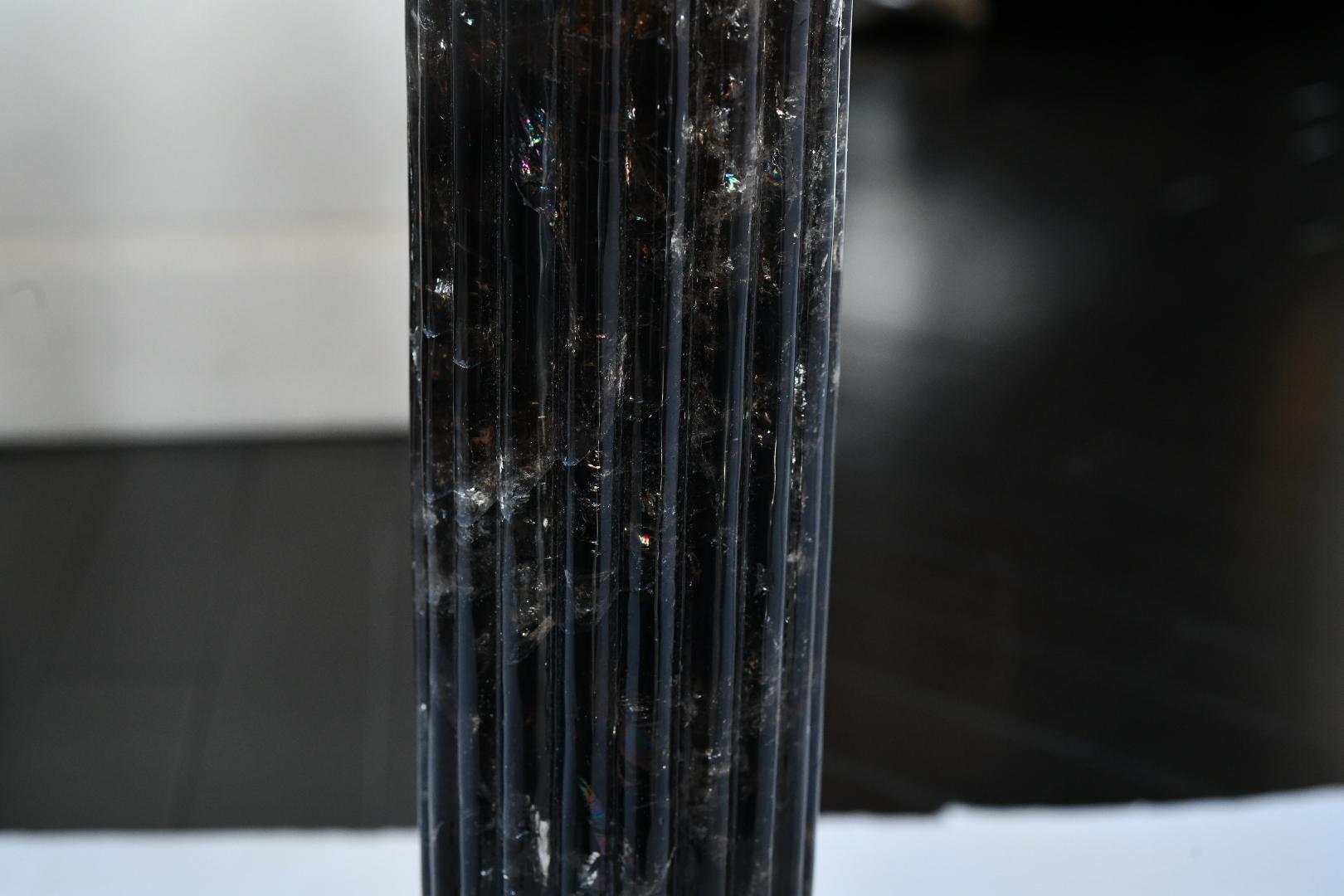 Column Form Smoky Rock Crystal Lamps by Phoenix In Excellent Condition For Sale In New York, NY