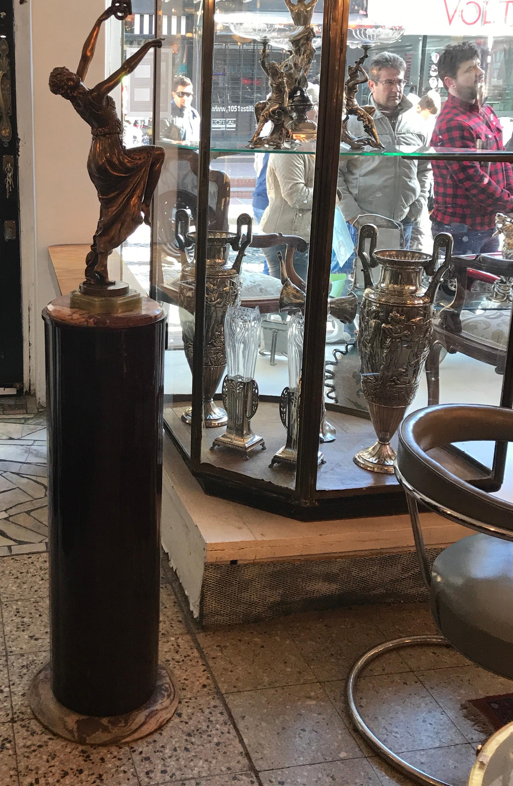 Colonna, francese, in marmo e legno, 1930 Art Deco in vendita 9