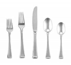 Column Frosted by Gorham Stainless Steel Flatware Set Service 8 New 45 Pieces