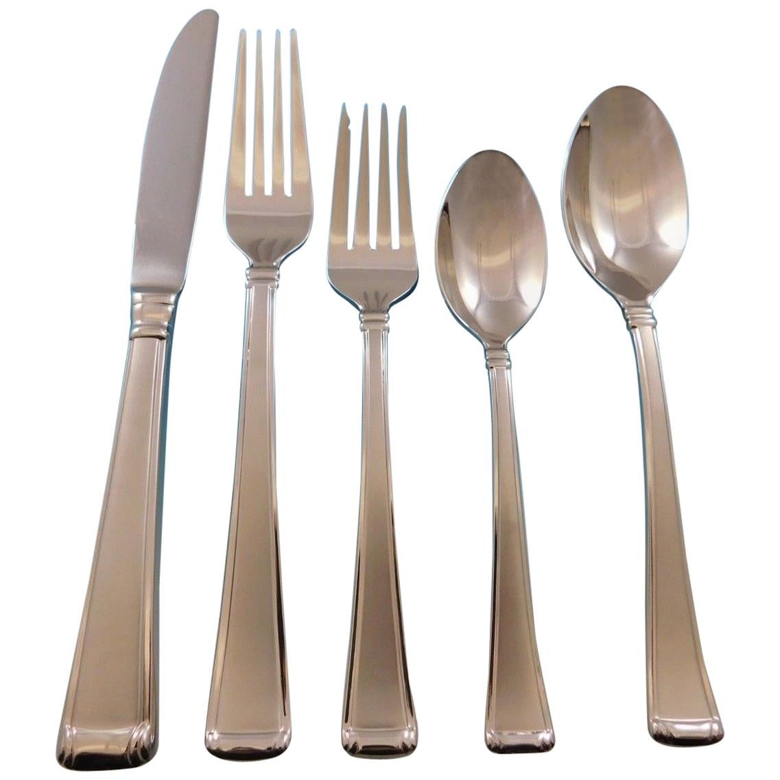 Column Frosted by Gorham Stainless Steel Flatware Set Service 8 New 45