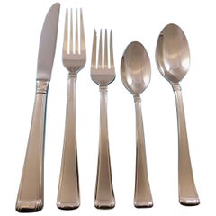 Column Frosted by Gorham Stainless Steel Flatware Set Service 8 New 45 Pieces