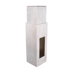 Column in Cream Shagreen and Bronze-Patina Brass by R&Y Augousti