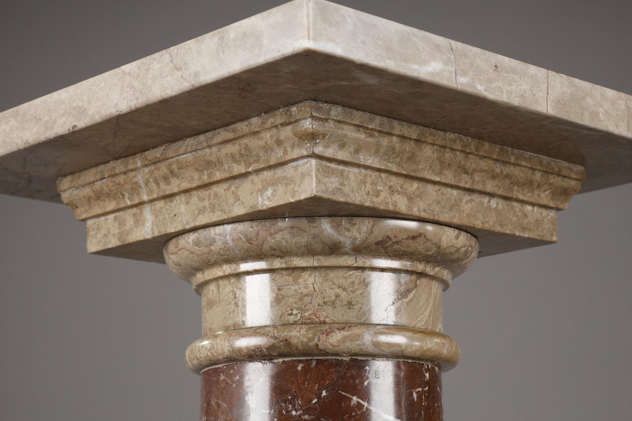 Column in Red and Grey Marble from the 19th Century 3