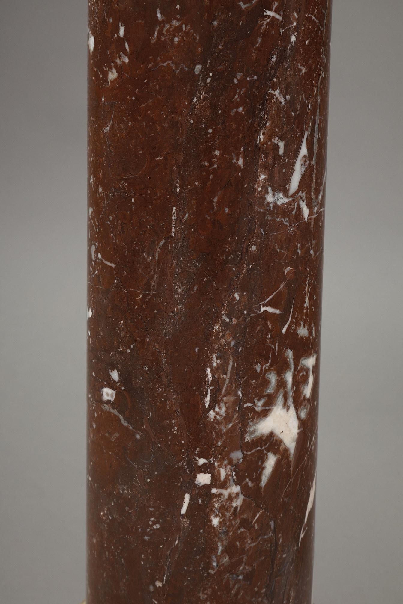 Column in Red and Grey Marble from the 19th Century 4