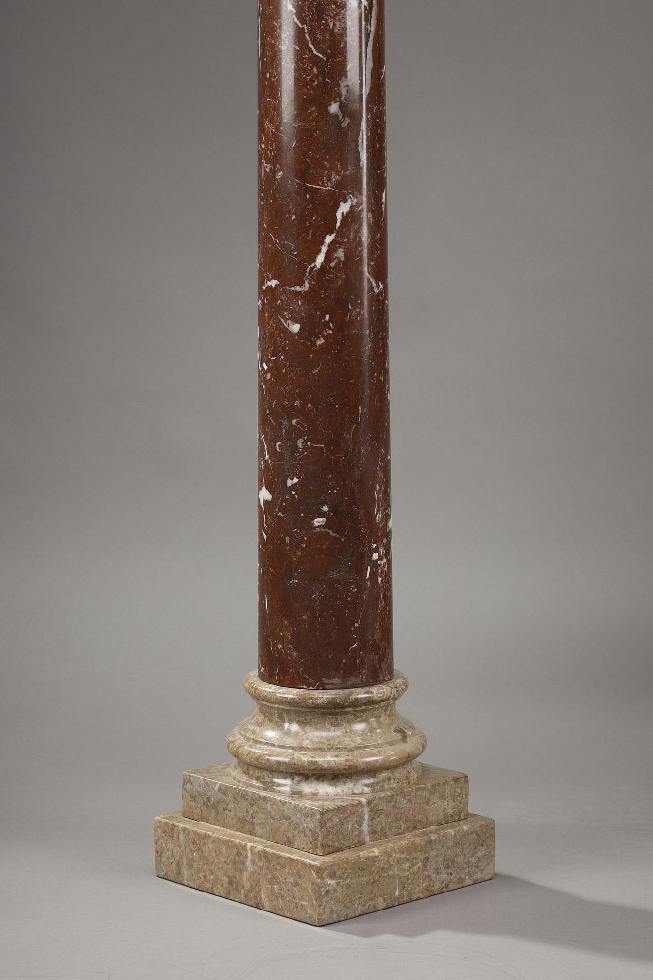 Column in Red and Grey Marble from the 19th Century 5
