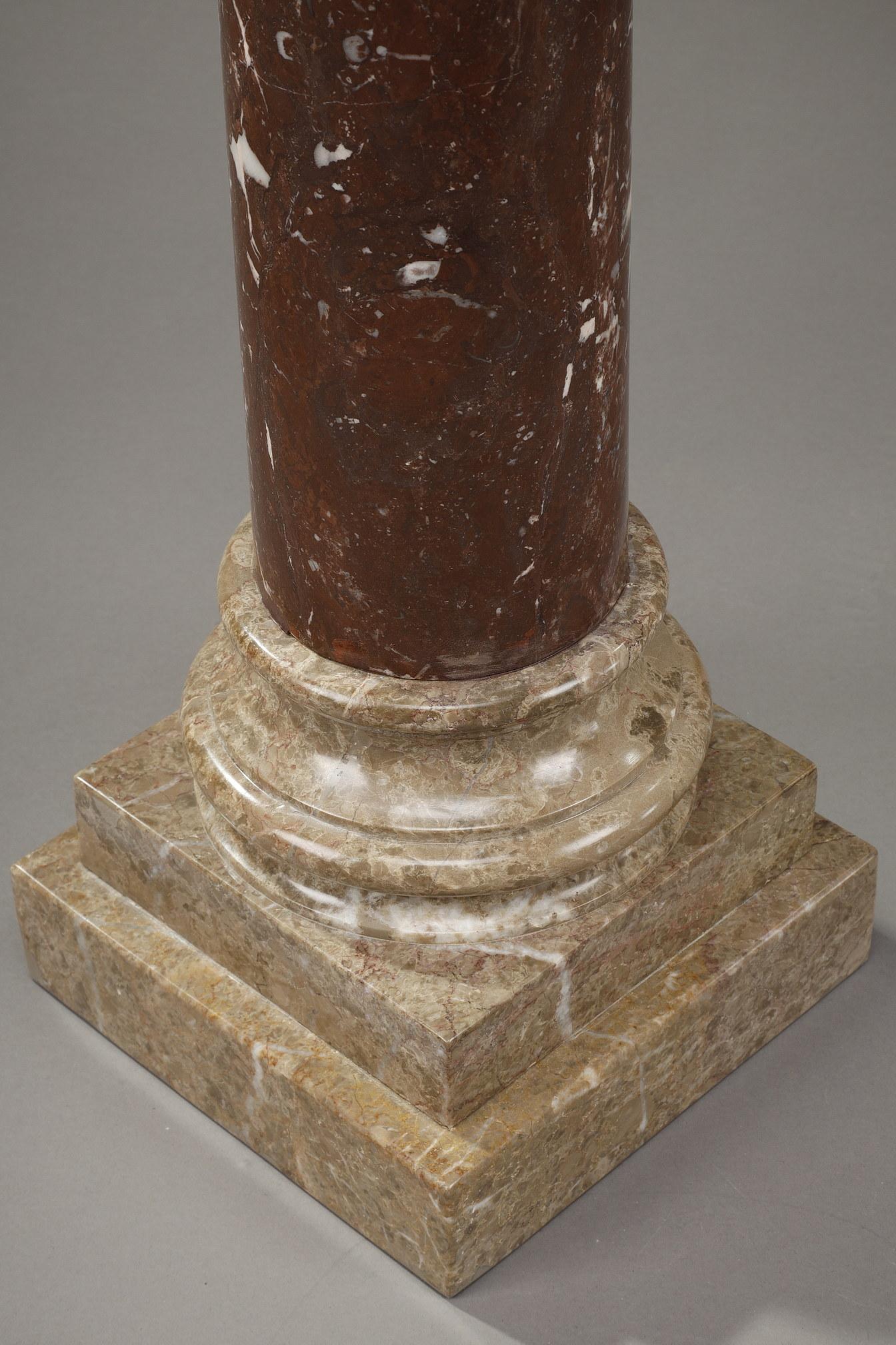 Column in Red and Grey Marble from the 19th Century 6