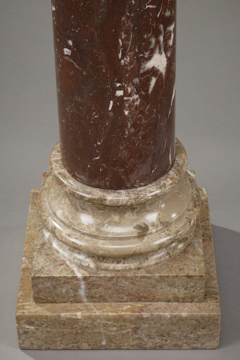 Column in Red and Grey Marble from the 19th Century For Sale at 1stDibs