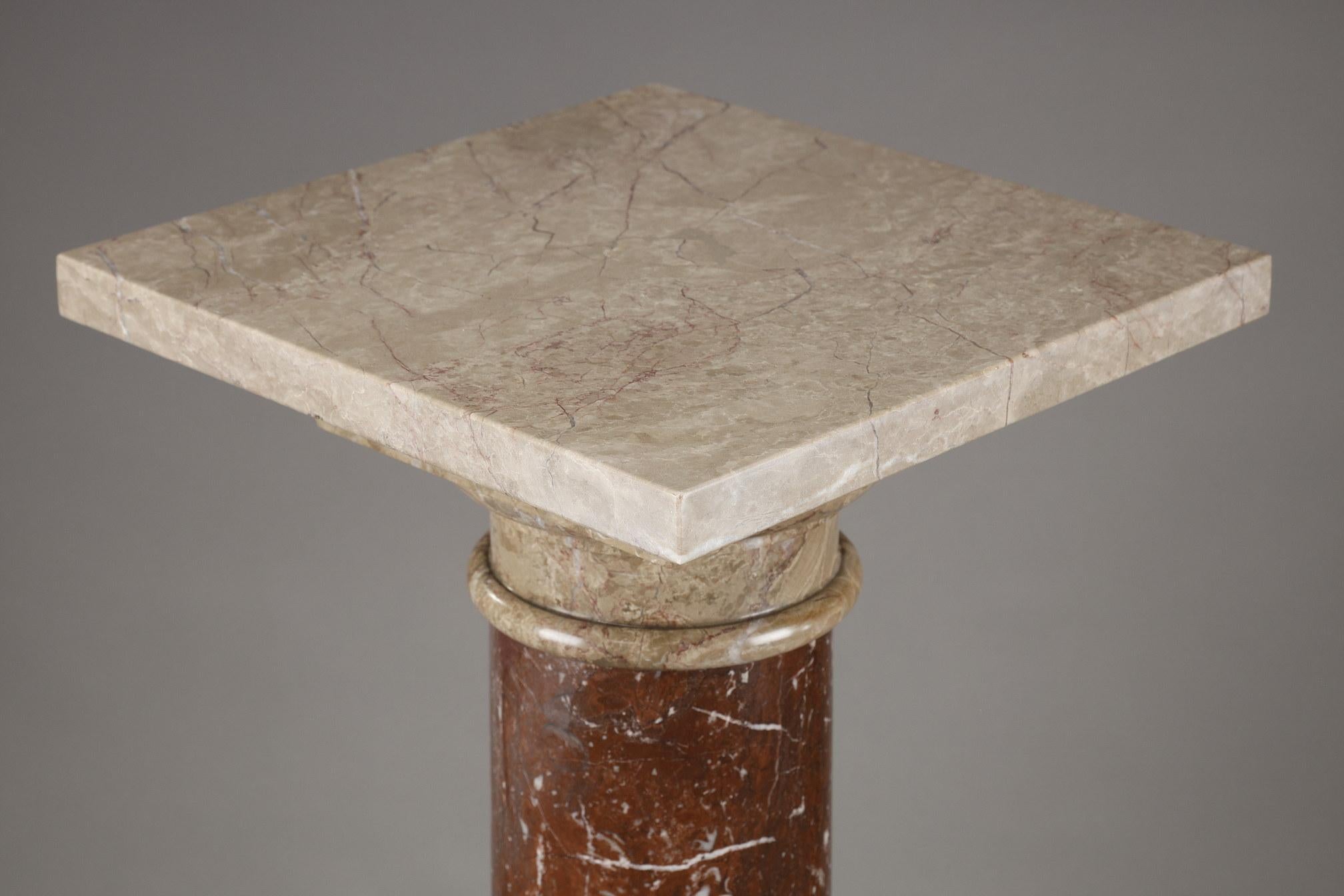 Column in Red and Grey Marble from the 19th Century For Sale at 1stDibs