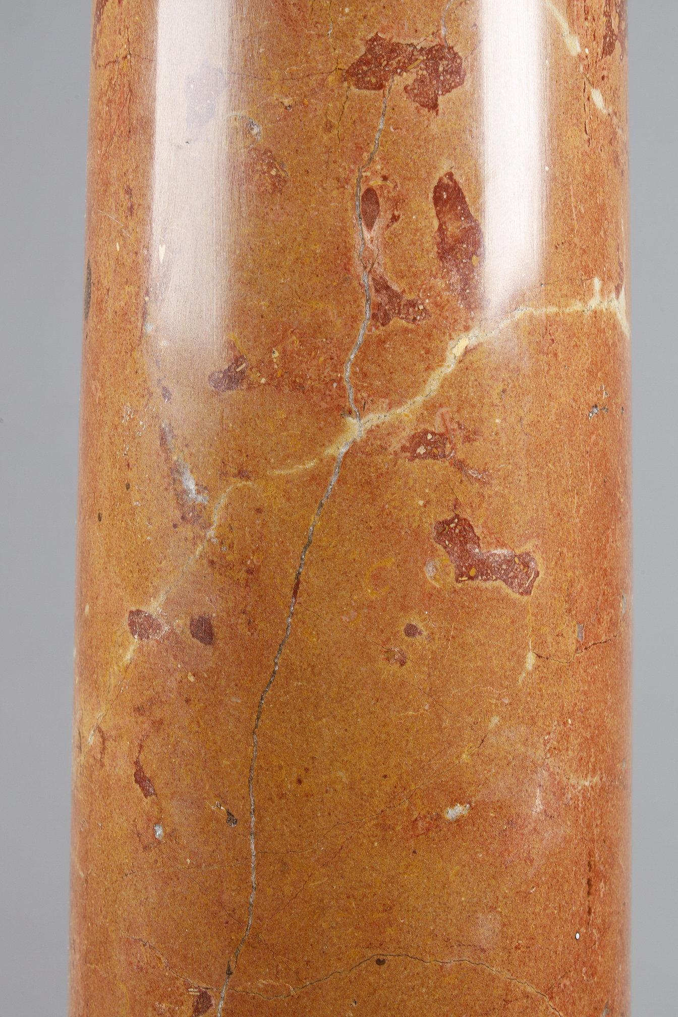 Column in red Pyrenean marble from the late 19th century For Sale 5