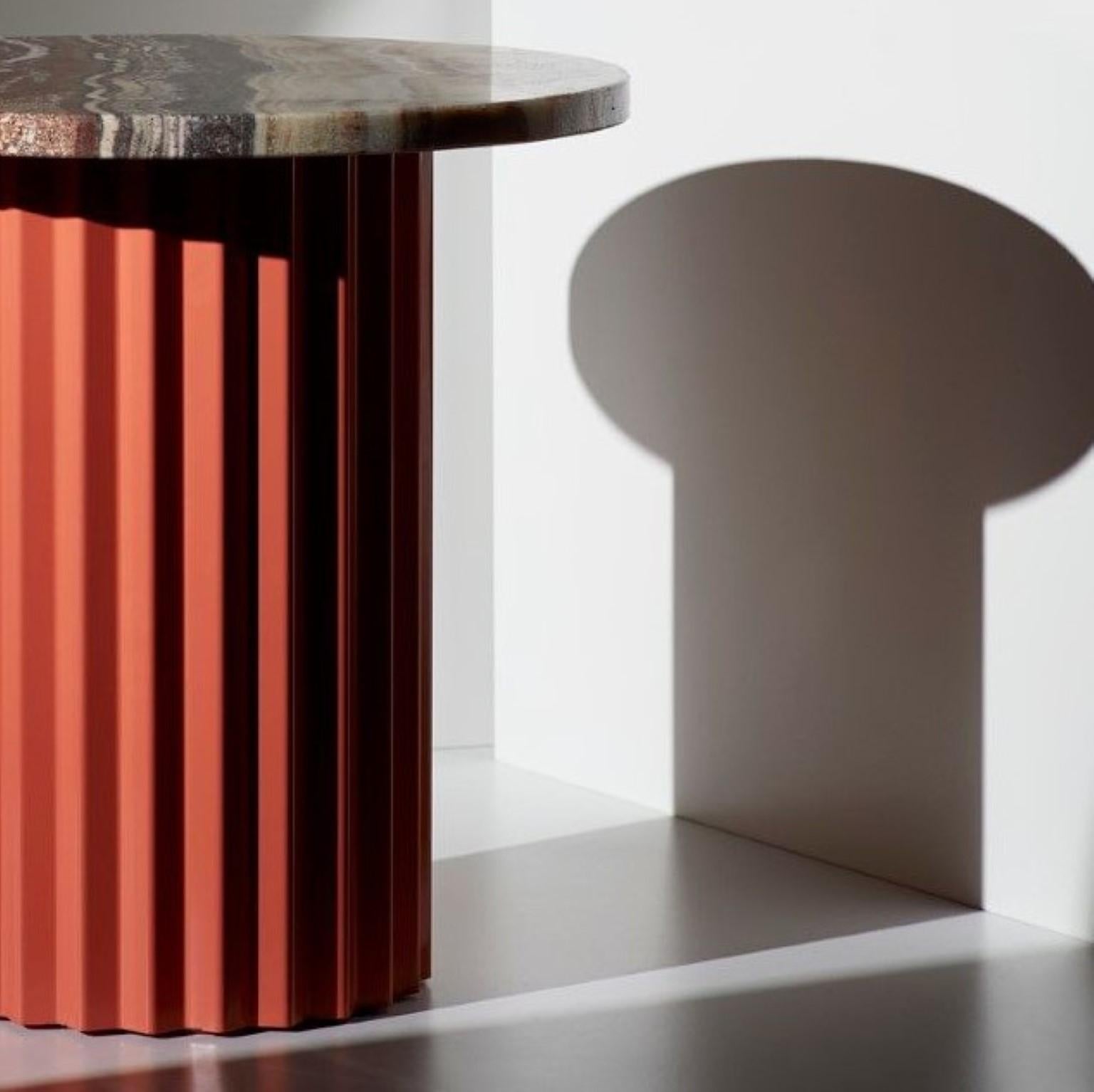 Modern Column Lounge Table with Marble 40 by Lisette Rützou For Sale