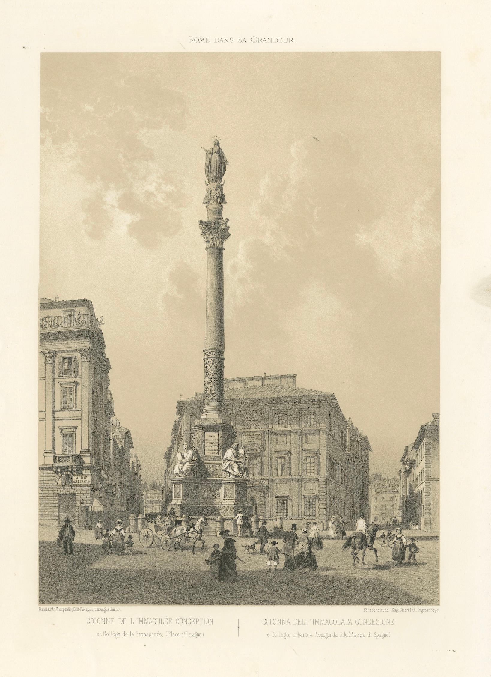 Column of the Immaculate Conception, Rome – Piazza di Spagna, 1869