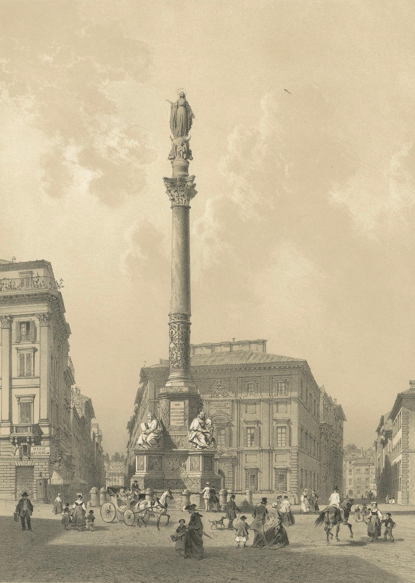 Column of the Immaculate Conception, Rome – Piazza di Spagna, 1869
