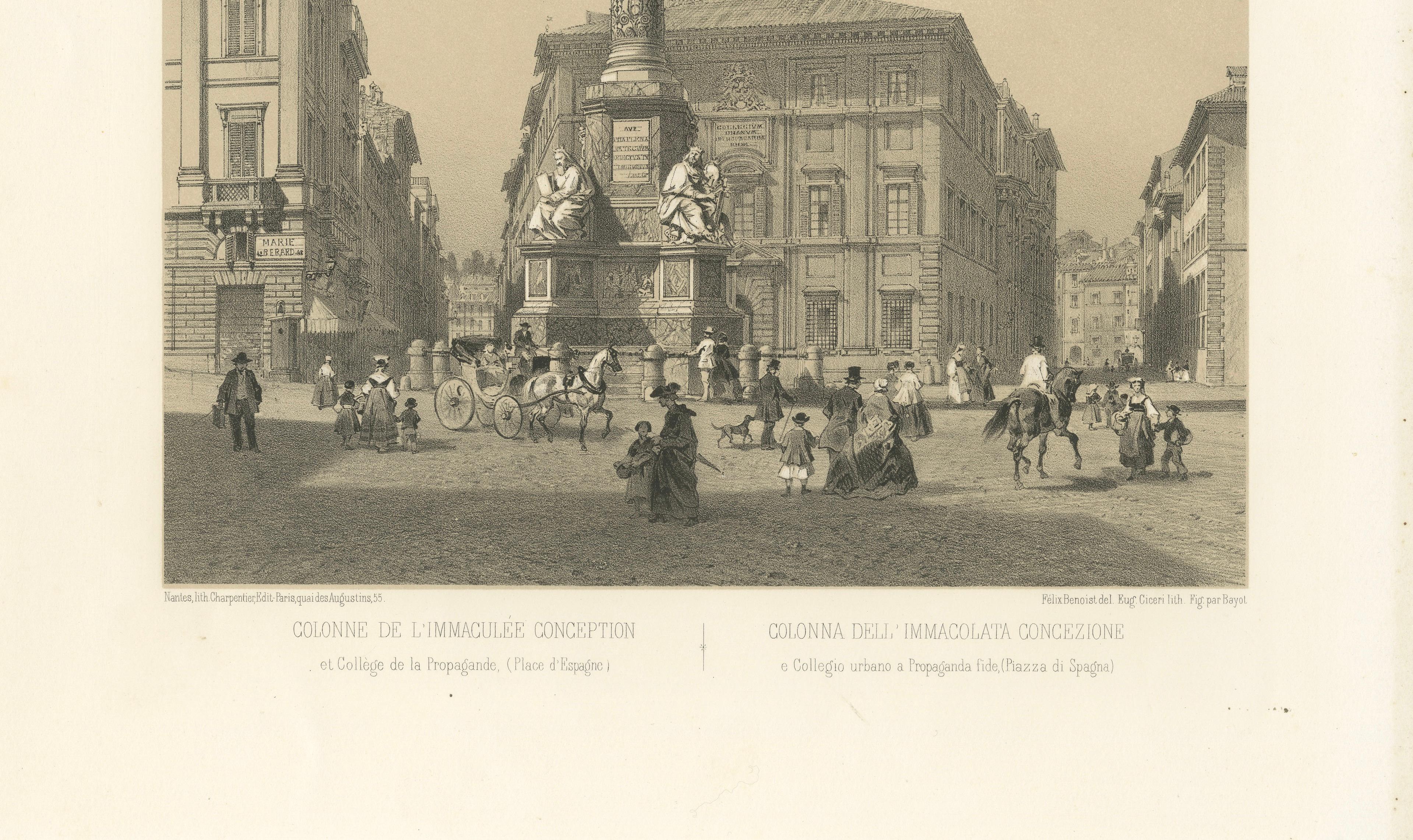 Column of the Immaculate Conception, Rome – Piazza di Spagna, 1869