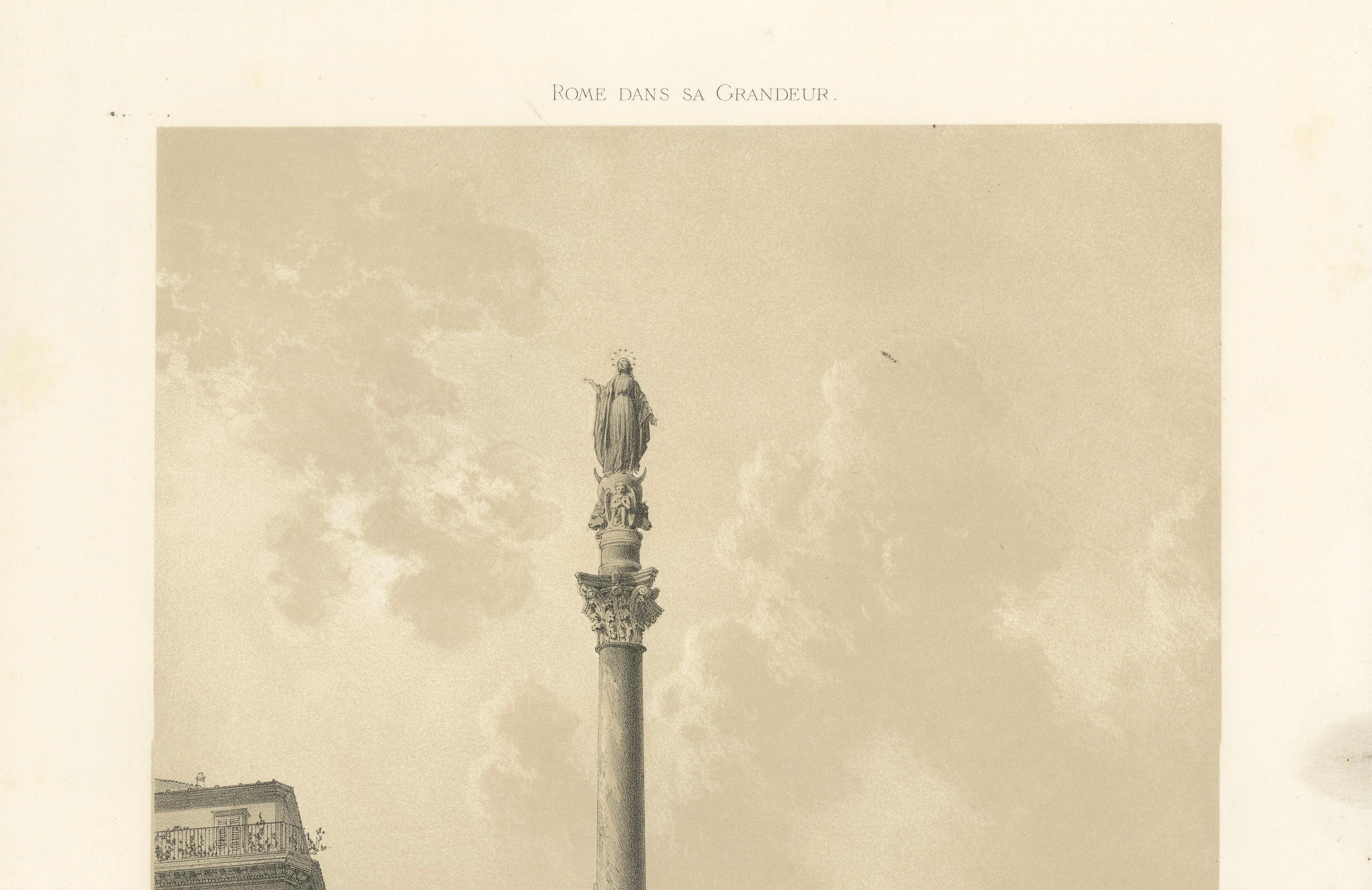 Column of the Immaculate Conception, Rome – Piazza di Spagna, 1869