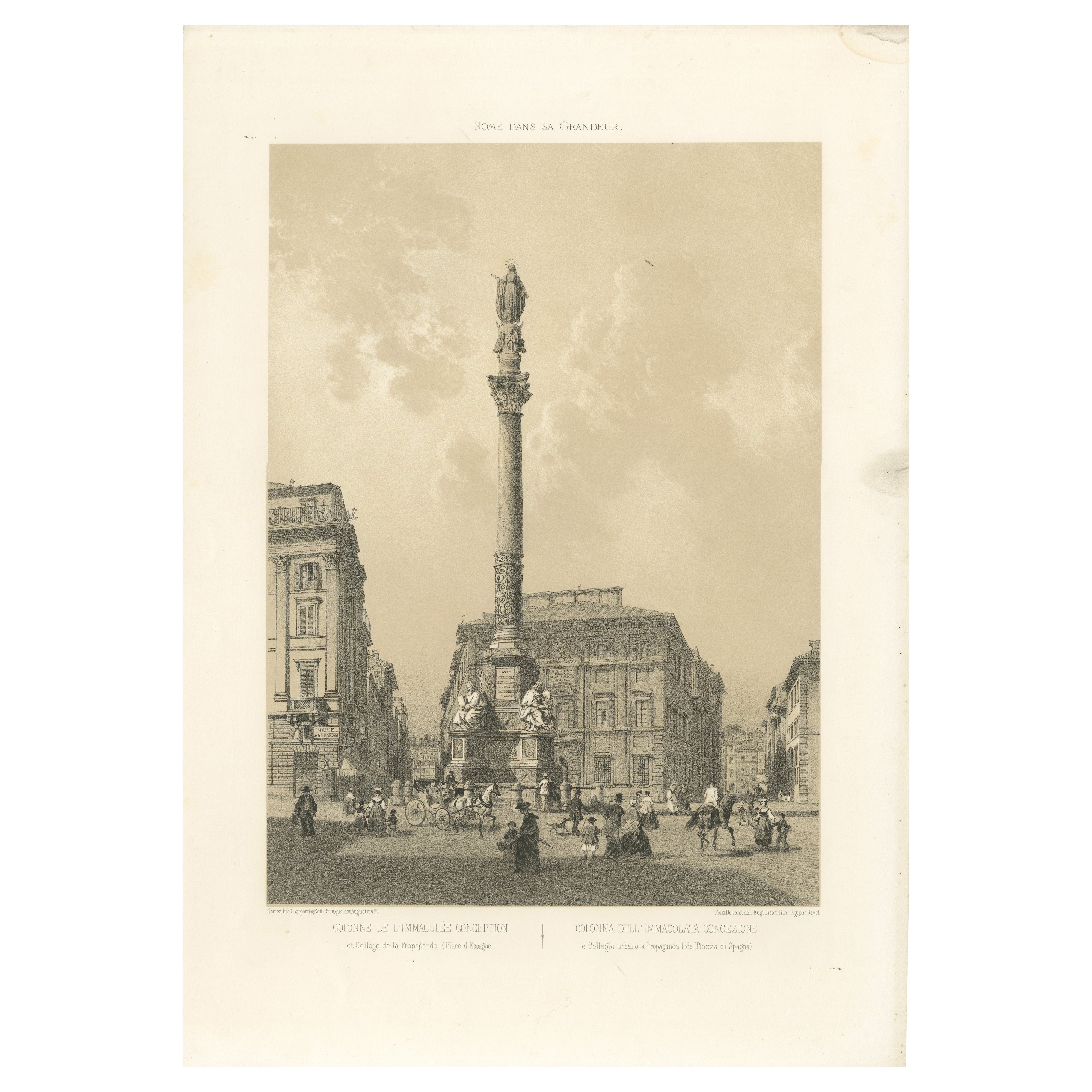 Columna de la Inmaculada Concepción, Roma - Plaza de España, 1869 en venta