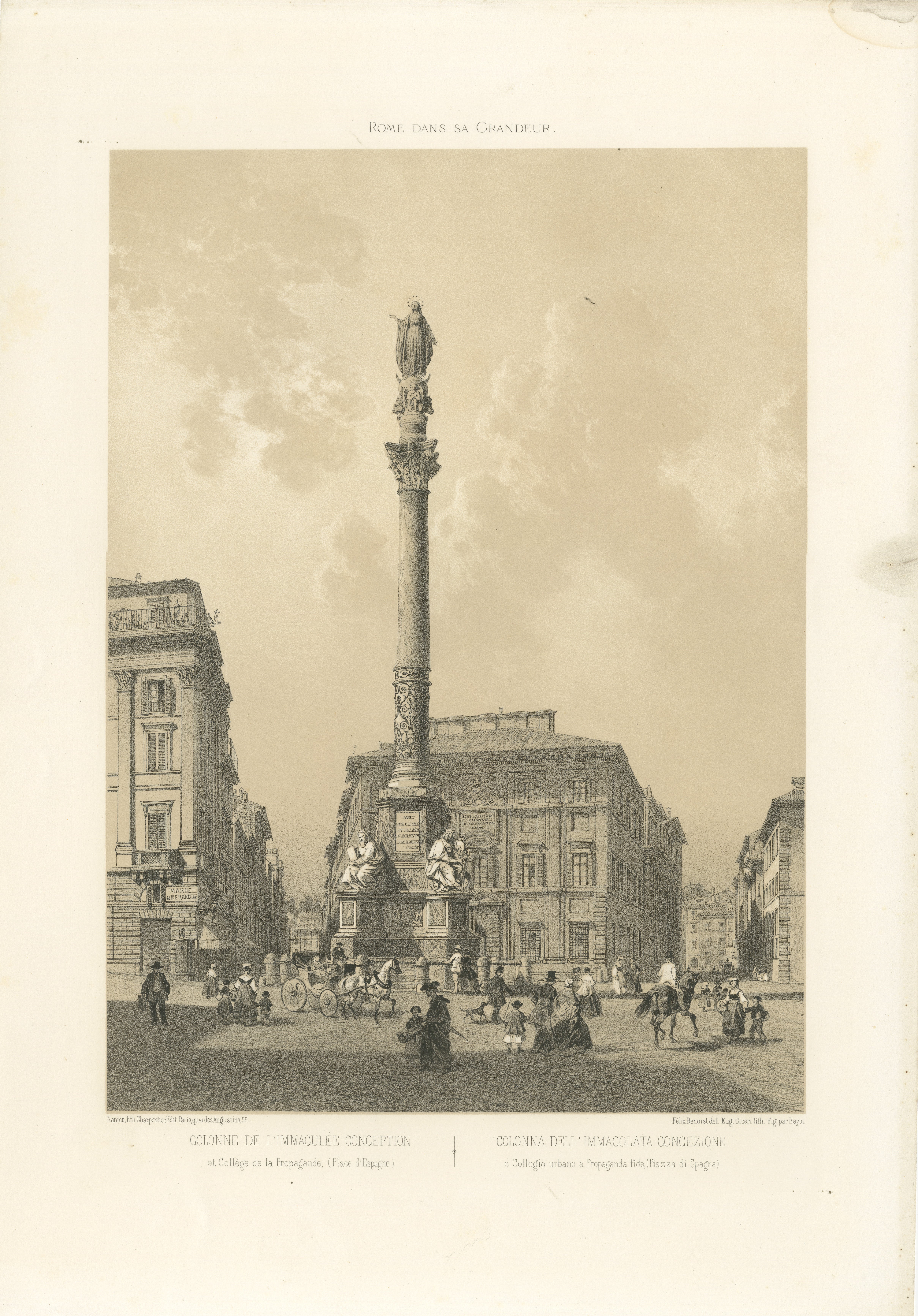 Column of the Immaculate Conception, Rome – Piazza di Spagna, 1869 en venta